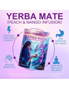 Yerba Mate Instantánea ZXXBEST Sabor Durazno Mango 132g 2