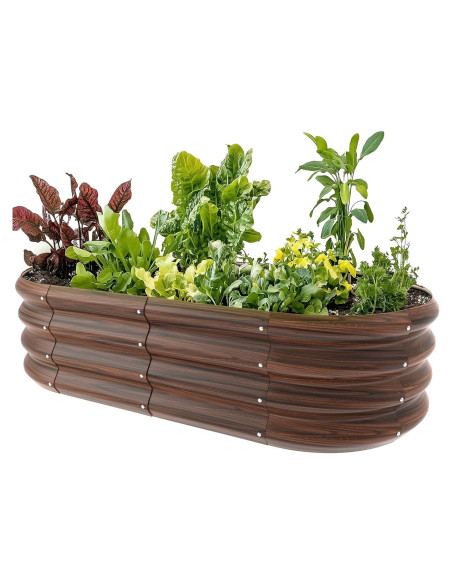 Cama de Jardín Elevada Ovalada Galvanizada IDEA FAMILY 120x60x30cm