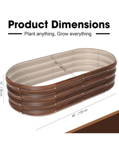 Cama de Jardín Elevada Ovalada Galvanizada IDEA FAMILY 120x60x30cm 2