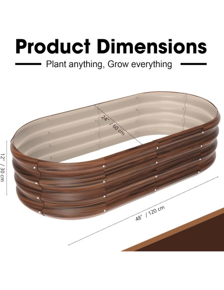 Cama de Jardín Elevada Ovalada Galvanizada IDEA FAMILY 120x60x30cm