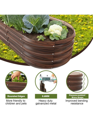 Cama de Jardín Elevada Ovalada Galvanizada IDEA FAMILY 120x60x30cm