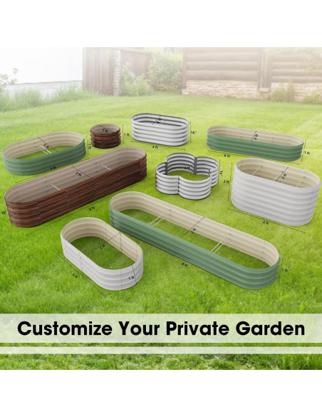 Cama de Jardín Elevada Ovalada Galvanizada IDEA FAMILY 120x60x30cm