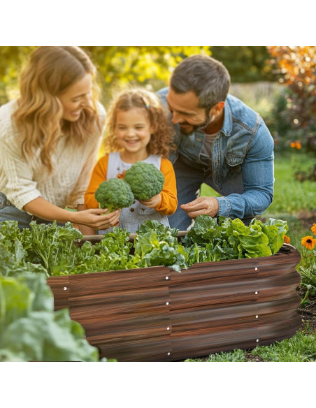 Cama de Jardín Elevada Ovalada Galvanizada IDEA FAMILY 120x60x30cm