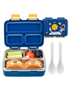 Caja Bento para Niños EGGIE8BOXX 3 Compartimentos Azul 20x15 cm
