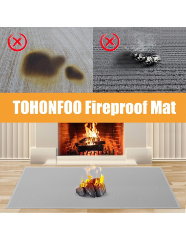Alfombrilla a prueba de fuego TOHONFOO 121.9 x 71.1 cm Gris
