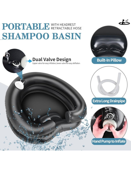 Lavabo Inflable para Champú Foleto - Estación de Lavado Portátil