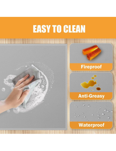 Alfombrilla a prueba de fuego TOHONFOO 121.9 x 71.1 cm Gris