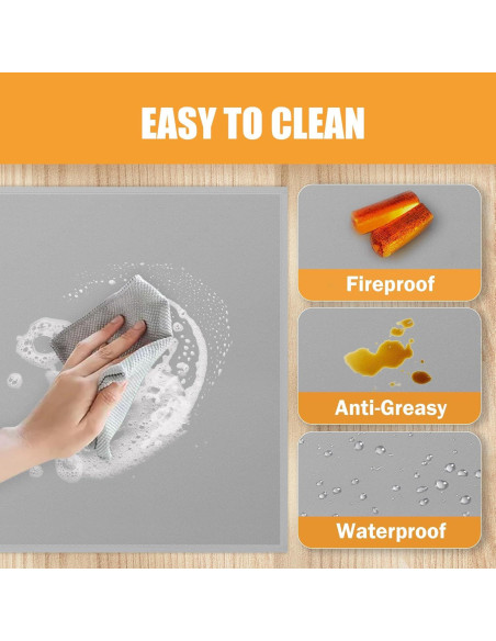 Alfombrilla a prueba de fuego TOHONFOO 121.9 x 71.1 cm Gris