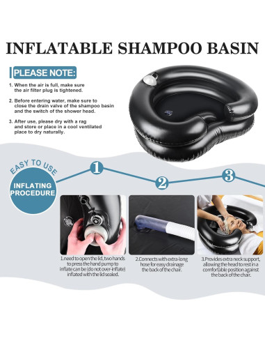 Lavabo Inflable para Champú Foleto - Estación de Lavado Portátil