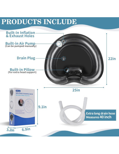 Lavabo Inflable para Champú Foleto - Estación de Lavado Portátil