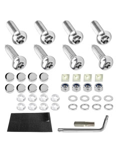 Kit de Tornillos Antirrobo para Placas de Licencia LKAHG Plata