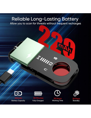 Detector de Cámaras Ocultas Camgyeum A007 - 6 Niveles Sensibilidad