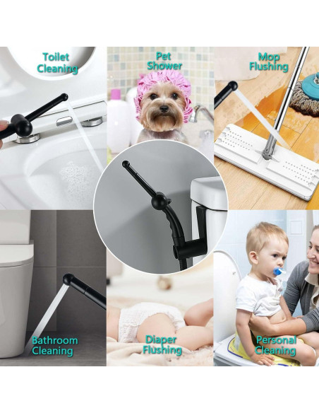 Pulverizador de Bidet BARROCK Ergonómico Negro Mate 119.38 cm