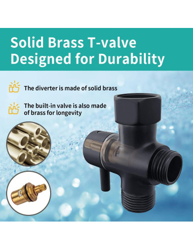 Pulverizador de Bidet BARROCK Ergonómico Negro Mate 119.38 cm