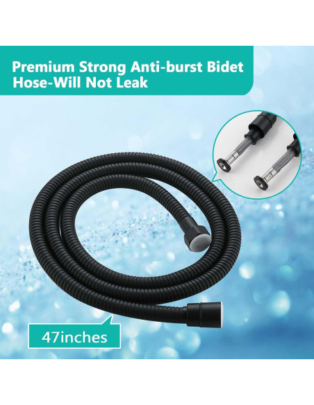 Pulverizador de Bidet BARROCK Ergonómico Negro Mate 119.38 cm