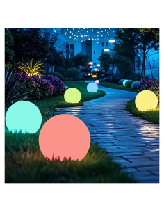 Luz de Bola Solar FANOAULEA 30 cm RGB con Control Remoto