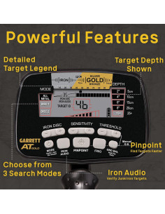 Detector de Metales Garrett A.T. Gold a Prueba de Agua 3.1 kg 2