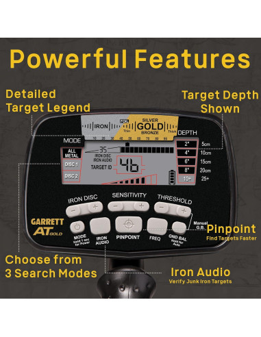 Detector de Metales Garrett A.T. Gold a Prueba de Agua 3.1 kg