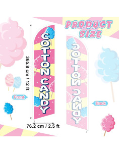 Bandera de Plumas Algodón de Azúcar Remagr 0.76x3.66m Rosa/Azul 2