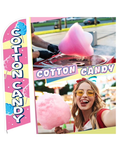 Bandera de Plumas Algodón de Azúcar Remagr 0.76x3.66m Rosa/Azul