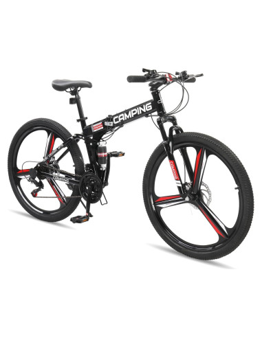 Bicicleta de Montaña Plegable Ktaxon 26" 21 Velocidades Doble Amortiguación