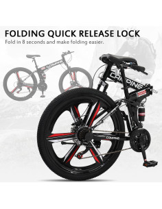 Bicicleta de Montaña Plegable Ktaxon 26" 21 Velocidades Doble Amortiguación 2