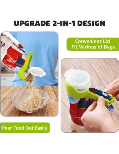 4 Clips de Sellado con Boquilla 365Home para Alimentos - Blanco