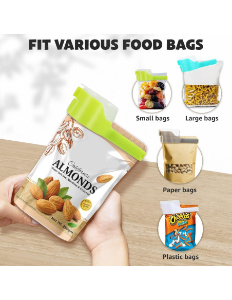 4 Clips de Sellado con Boquilla 365Home para Alimentos - Blanco