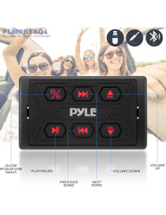 Radio de Coche Bluetooth Pyle PLMRBTSQ1 Impermeable IPX6 2