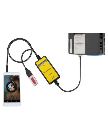 Adaptador AUX y USB para audio de coche Yomikoo QX003