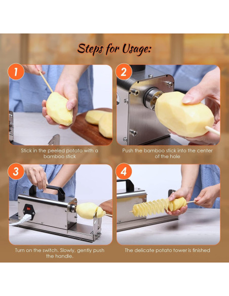 Cortador de Papas Fritas Eléctrico Treliamd 3 en 1 Acero Inoxidable Cortador de Papas Fritas Eléctrico Treliamd 3 en 1 Acero Inoxidable