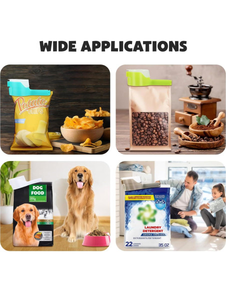 4 Clips de Sellado con Boquilla 365Home para Alimentos - Blanco