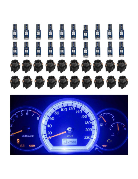 Augeny 20PCS Bombillas LED T5 para Tablero de Coche Azul