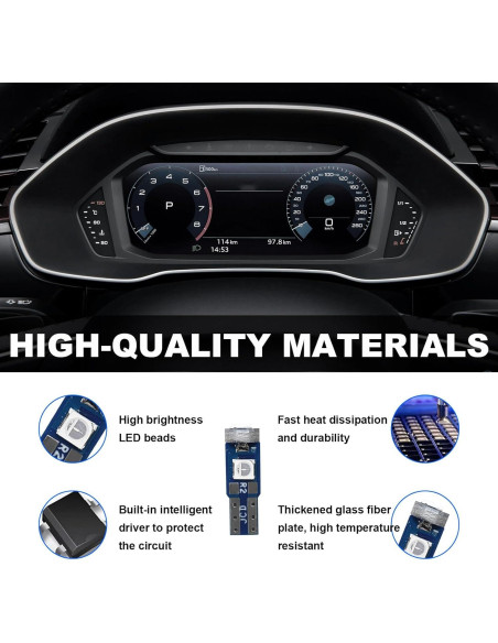 Augeny 20PCS Bombillas LED T5 para Tablero de Coche Azul