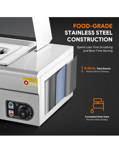 Calentador de Comida Eléctrico WILPREP 3 Bandejas 32.5x26.4cm