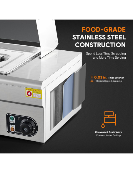 Calentador de Comida Eléctrico WILPREP 3 Bandejas 32.5x26.4cm