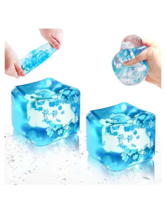 2 Piezas Pelotas Antiestrés Cubo Rytopt 4.8 cm Azul