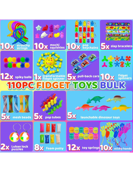 110PC Juguetes Antiestrés Dr.Kbder para Niños 3+ Años