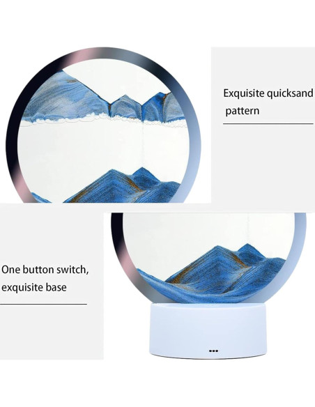 Lámpara de mesa 3D de arena en movimiento Desniltol azul