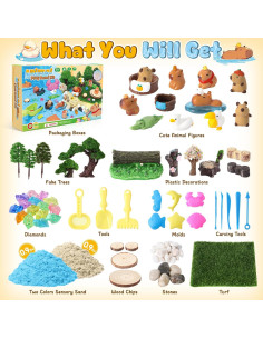 Kit de Juguetes de Arena G.C 85 Pcs Animales y Moldes 2