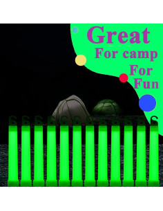 22 Palos de Luz Verde Brillantes GLOW YGB - 12 Horas de Duración 2