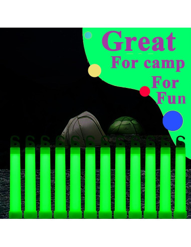 22 Palos de Luz Verde Brillantes GLOW YGB - 12 Horas de Duración