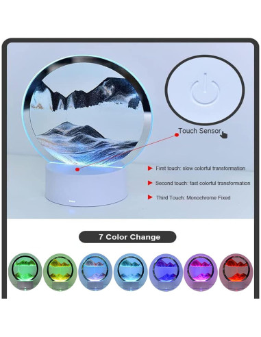 Lámpara de mesa 3D de arena en movimiento Desniltol azul