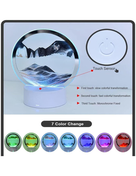 Lámpara de mesa 3D de arena en movimiento Desniltol azul