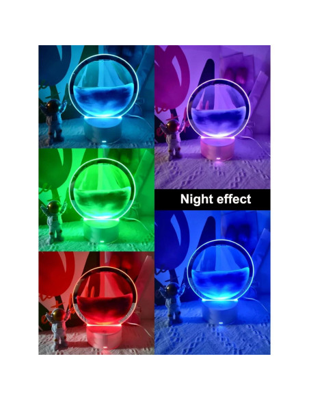 Lámpara de mesa 3D de arena en movimiento Desniltol azul