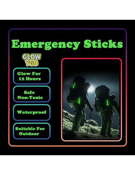 22 Palos de Luz Verde Brillantes GLOW YGB - 12 Horas de Duración