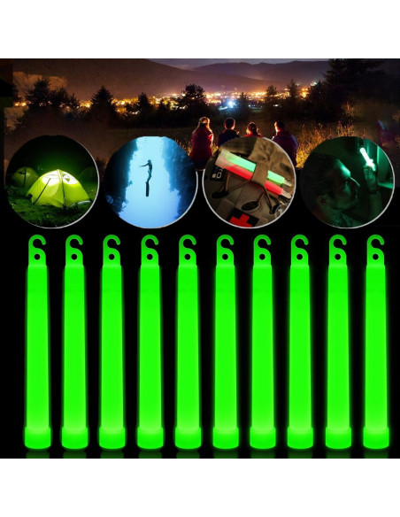 22 Palos de Luz Verde Brillantes GLOW YGB - 12 Horas de Duración