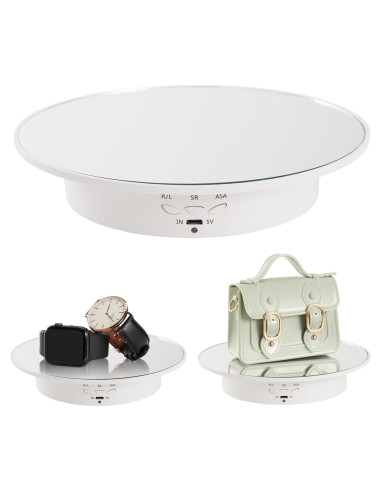 Soporte de Exhibición Rotatorio 20cm Blanco - Carga 8kg