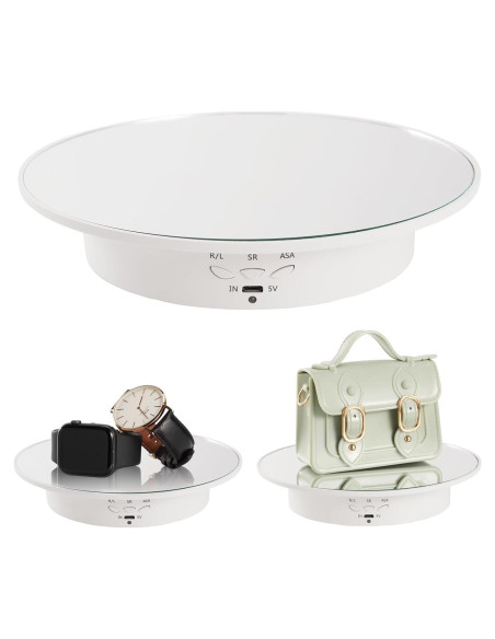 Soporte de Exhibición Rotatorio 20cm Blanco - Carga 8kg