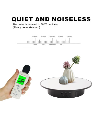 Soporte de Exhibición Rotatorio 20cm Blanco - Carga 8kg